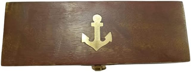 Nautical Marine Ship Telescope | God is with You Wherever You Go | Handmade Vintage Maritime Spyglass Collectibles Brown Anchor Wooden Box Home Decorative Nautical Antique Spyglass