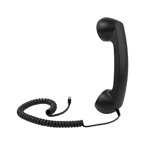 Receptor De Mango De Teléfono Retro Tipo C,Auricular Retro para Teléfonos Celulares,Adaptador De Teléfono Celular A Línea Fija,con Micrófono,para Oficinas, Viajes, Cocina, Baño Junto A La Cama