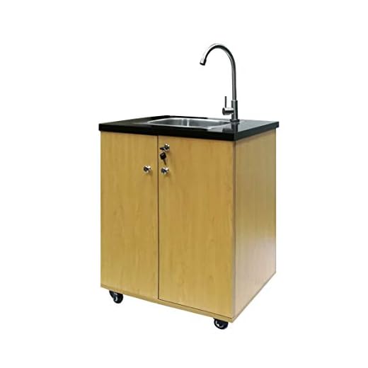 FixtureDisplays® Portable Sink Self Contained Hand Wash Station Mobile Sink Water Fountain Portable Sink Water Supply w/Pump 110V Power Caulk All Places to Water Proof 18536