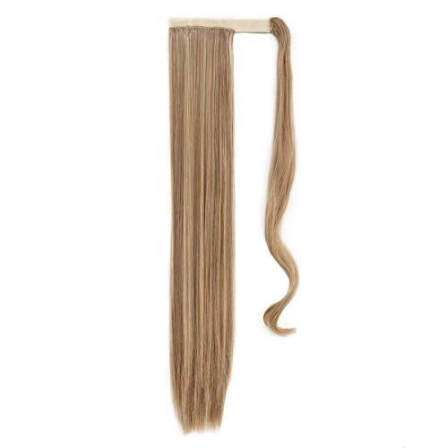 24" Long Straight Synthetic Hair Wrap Around Ponytail Extension 150g/pc (27/613)
