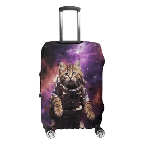 A Cat in Outer Space Luggage Cover, Washable Elastic Suitcase Cover Protector Fit 18-32 Inch Luggage4