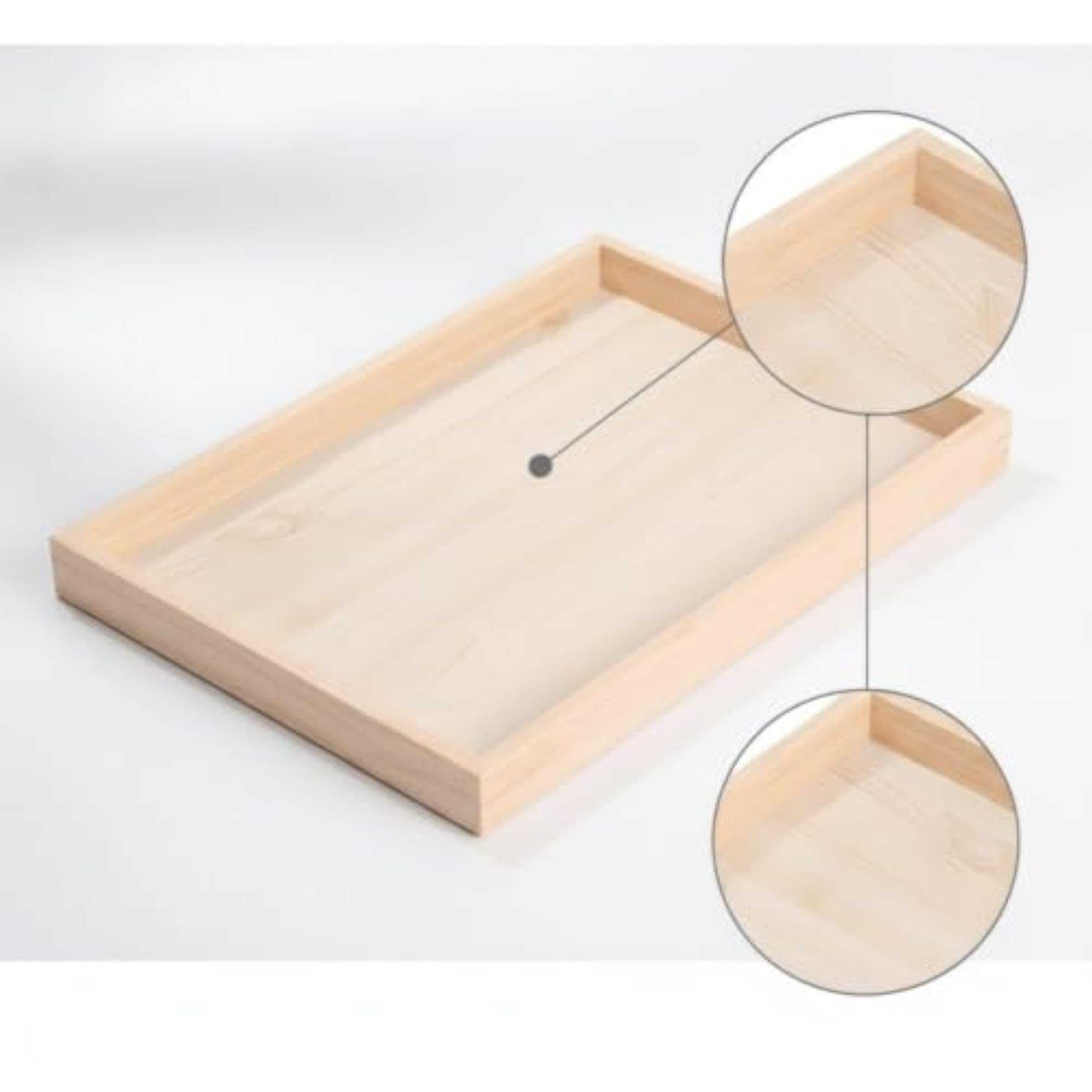 Rectangular Wooden Display Tray for Jewelry Organization