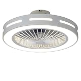 Fan ceiling light Lxn Invisibilità Soffitto Ventilatore Luce con Telecomando Moderno LED Lampadario Interna Soggiorno Creativo Soffitto Minimalista Droplight,bianco - diametro 50cm