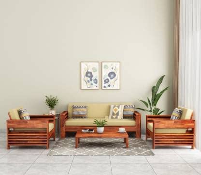 Varsha Furniture Solid Sheesham Wood Sofa Set for Living Room | Wooden ...