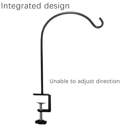 Deck Hook for Railing 4 Pack Deck Bird Feeder Pole with 2.04 Inch Strengthened Clamp for Hanging Bird Feeders, Lanterns, Wind Chimes, Flower and Plant Baskets