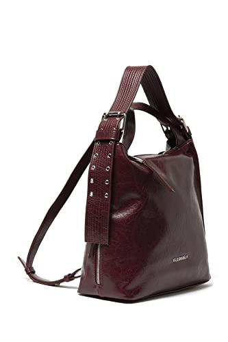 Hobo and Backpack Techno Leather Ellus, Feminino, Bordeaux, U