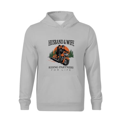 Kids Vintage Husband & Wife Riding Partners For Life Biker Boys Girls Lightweight Kangaroo Pocket Fleece Hoodies2