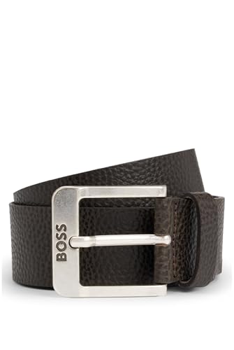 BOSS Mens Jemio-Gr Sz40 Italian-leather belt with logo buckle