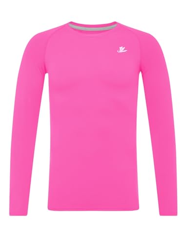Image of DEVOROPA Youth Boys Compression Shirt Long /Short Sleeve Football Baseball Undershirt Quick Dry Kids Sports Baselayer Crewneck