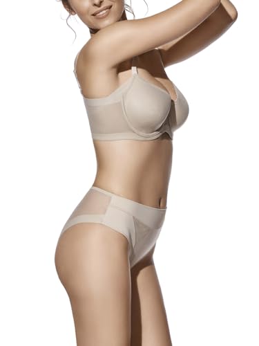Selente My Secret Damen gepolsterter Bügel-BH mit Shapingeffekt in großen Größen, beige, Gr. 85E