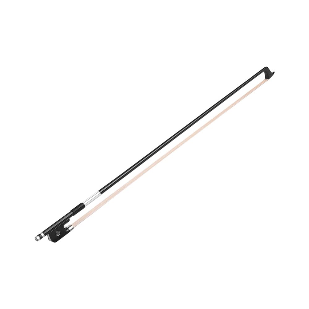 4/4 Cello Violoncello Bow Well Balanced Carbon Fiber Round Stick Ebony Frog White Horsehair Cello Parts Accessories
