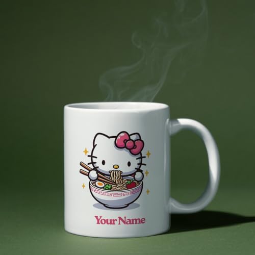 Image of Hello Kitty Custom Name Coffee Mug 325ml | Adorable Printed Ceramic Cup | Birthday Gift for Girls, Sister, Daughter, Friend | Rakhi, Christmas, Anniversary, Return Gift