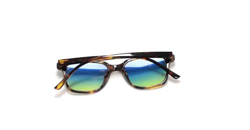 Óculos De Sol Retro Retangular Unissex Com Lentes Com Proteção Uv-400 (Tartaruga-Degradê)