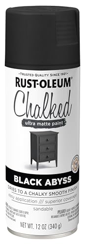 Image of Rust-Oleum 392046 Chalked Ultra Matte Spray Paint, 12 oz, Black Abyss