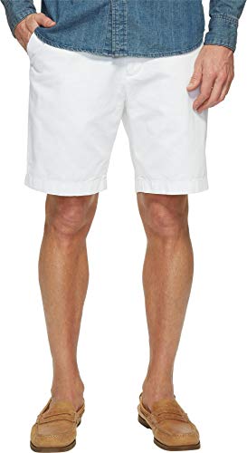Nautica Men's Cotton Twill Flat Front Chino Deck Short, Bright White, 40W
