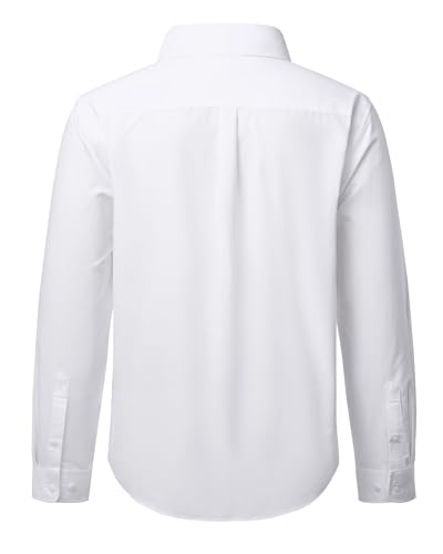 J.VER Boy's Long Sleeve Oxford Dress Shirts Solid Casual Button Down Collar Shirt Kids Formal Uniform Tops2