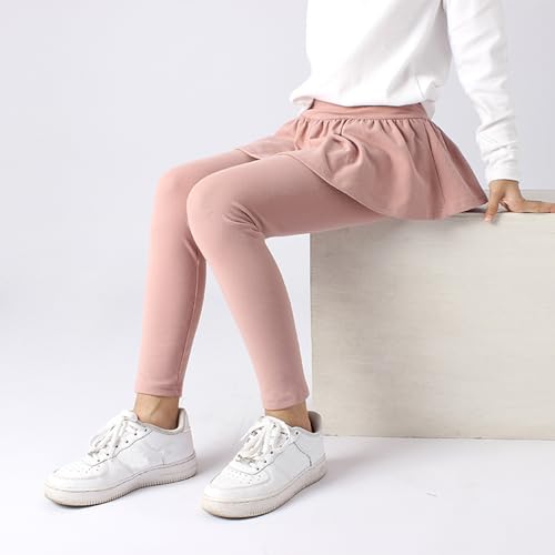 LOLANTA Girls Leggings with Skirt School Uniform Pants Kids Casual Stretchy Pleated Pantskirt for 5-12 Years4