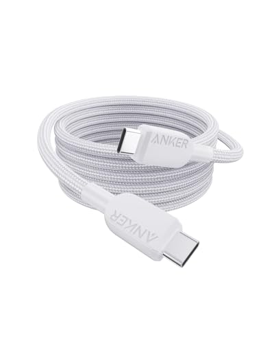 Anker 240W USB-C to USB-C Cable 6 ft/1.8m Double Braided Nylon Type C Charging Cable for MacBook Pro iPhone 17/16/15 iPad Pro Samsung Galaxy and More (Charger Not Included)