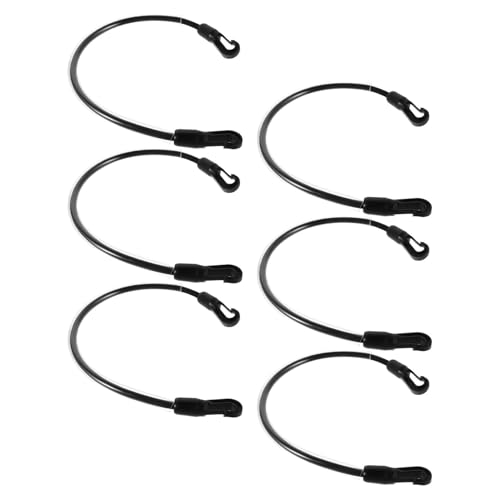 Sangles élastiques cheval pour couverture noire 56 cm x 8 mm avec clips à double extrémité lot de 6