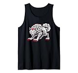 Funny Black Aggressive Wolf Red Eyes Werewolf Tank Top