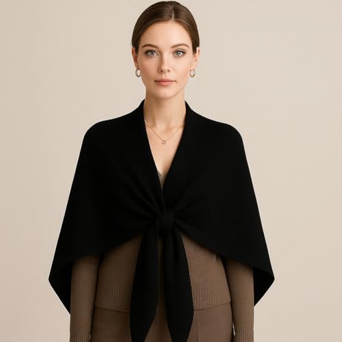 Womens Solid Color Shawl Scarf with Loop, Casual Soft Comfortable Versatile Cape for Daily Wear All Seasons3