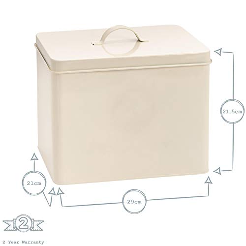 31MYtIe3ciL Harbour Housewares Industrial First Aid Box - Vintage Style 2-Tier Steel Medicine Storage Organiser - Cream - Image 4