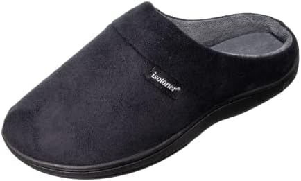 isotoner Men's Open Back Slipper with Memory Foam and Indoor/Outdoor Sole