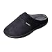 Isotoner Men’s Microsuede Devin Hoodback Slippers,  Black,  Large/9.5-10.5 M US