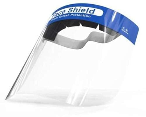 WODWAME Universal Reusable Unisex Polyethylene Anti-fog Full Safety Face Shield, Protective Visor Without Valve for Eye Head Protection, White , Pack of 2