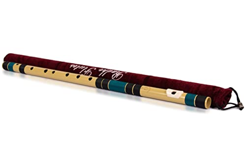 Image of Radhe Flutes PVC Fiber Bass G With Velvet Cover (Beige Flute With Black & Dark Green Threads)