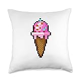 Ice cream Pixel Art Retro Gaming Style Throw Pillow
