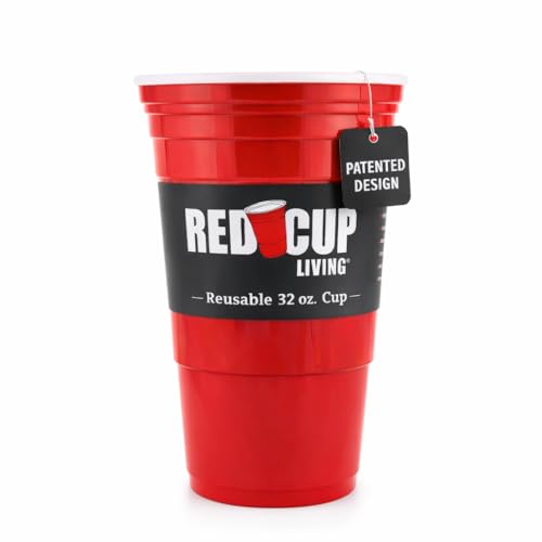 Red Cup Living 32 oz Insulated Tumbler Cup - Reusable Unbreakable Plastic Travel Cup for Hot & Cold Drinks For, st patricks day and spring break & Everyday Drinkware