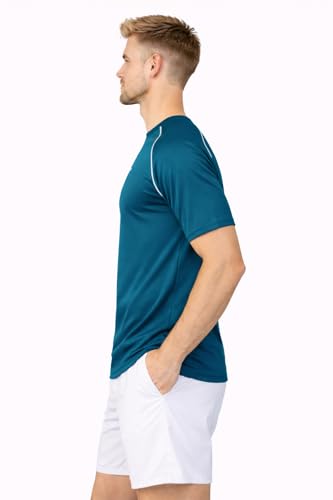Image of Men's Olive Green Performance T-Shirt, Quick Dry, Breathable, 2-Way Stretch, Reflective Detailing, Running & Gym Wear