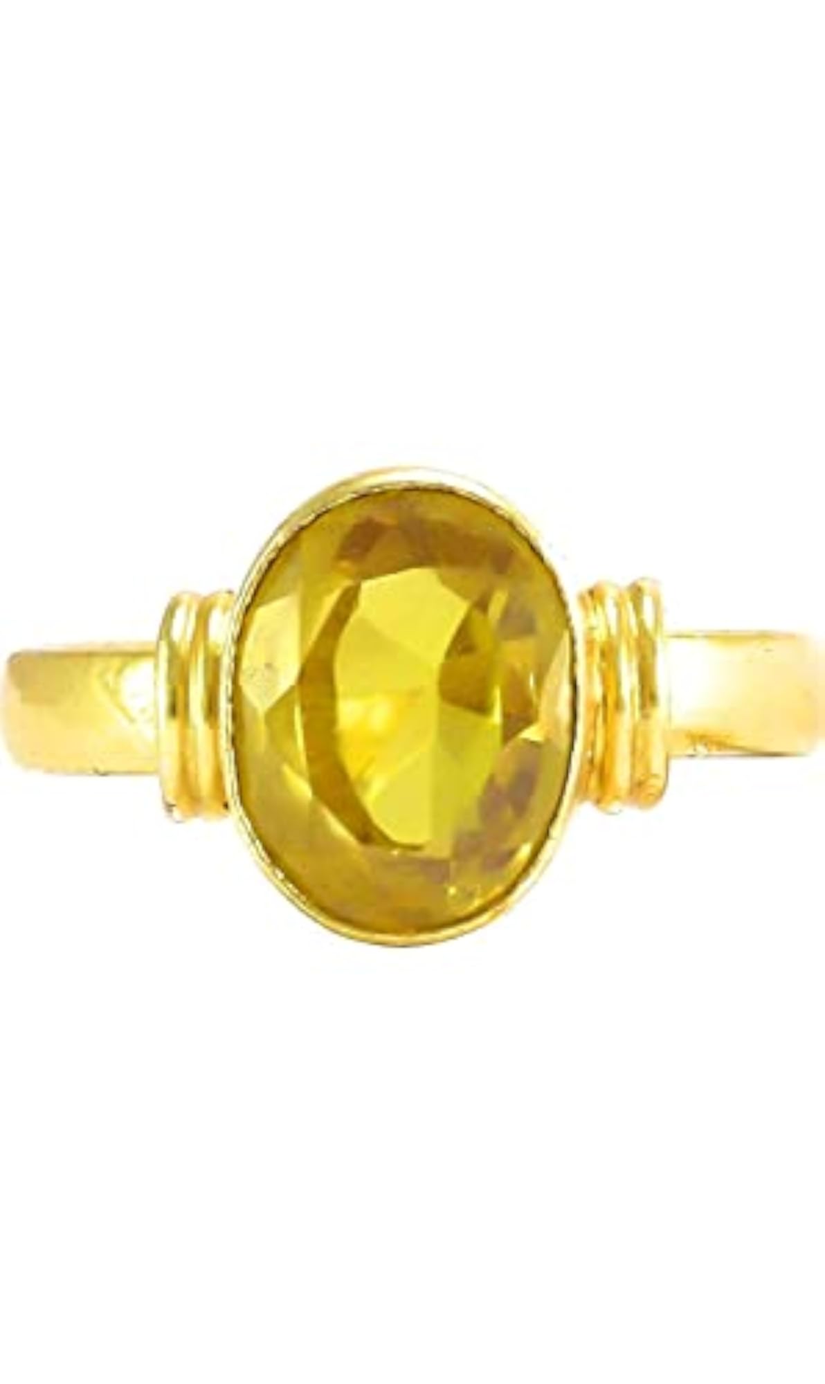 Ashtadhatu Pukhraj Ring, Yellow Gemstone for Men