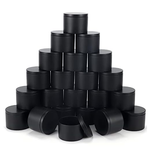 sonviitins 24 Pieces 8 oz Black Candle Tins,8oz Candle Jars Candle Containers with Lids, Candle tin for Candles Making, Arts & Crafts, Storage, and Gifts