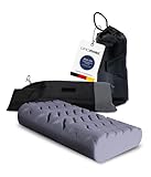 GROMOBIL® Reise-Nackenstützkissen TRAVEL – Orthopädisches Kissen aus Formpur® Hybridschaum – Ergonomisch & atmungsaktiv für Hotel, Pension, Ferienwohnung & Camping