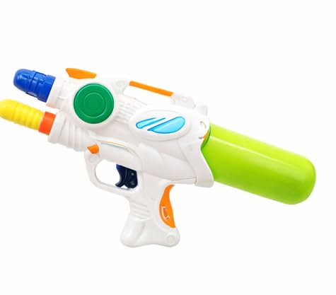 Water Gun Toy, Green and Orange, Pistol Blaster for Kids, Summer Outdoor Play (White Green)