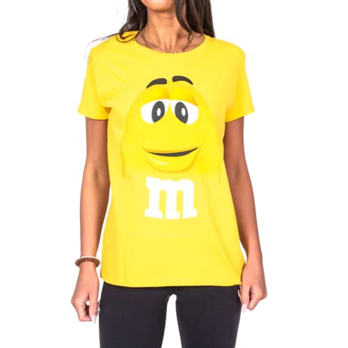 Photo de M&M's T-shirt pour enfant avec visage de personnage de bonbons au chocolat, jaune, S