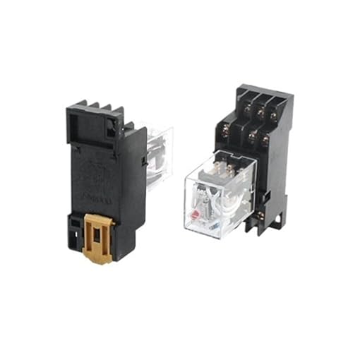 Relé de potencia 3PDT AC 24V de 11 pines para control triple de circuitos en carril DIN