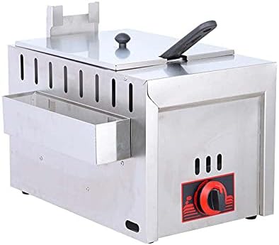 Wgwioo Commercial Countertop Gas Fryer W/Baskets, Stainless Steel Gas Deep Fryer, French Fries Fried Chicken Commercial Food Fry Pan