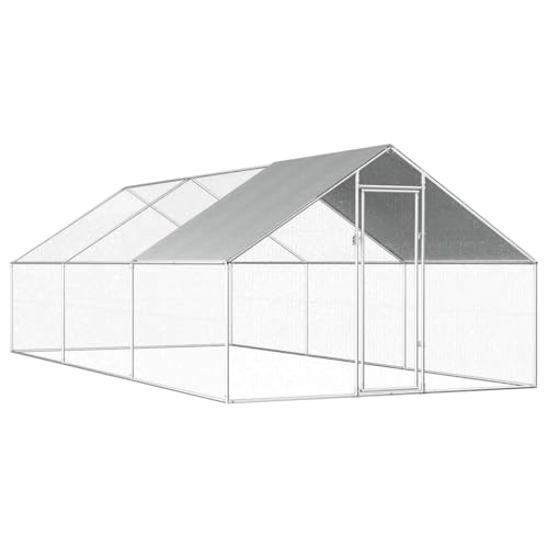 vidaXL Poulailler d'Extérieur 2,75x6x1,92 m Acier Galvanisé Cage Canard Poulet