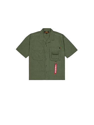 Alpha Industries Aloha Safari Camisa para Hombre Dark Olive M