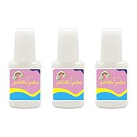 DULZEN 3 Stück Glitzer Tattoo Kleber Hautkleber für Glitzertattoos Hautkleber Glitter Glue Pinselflasche Wasserlöslich Glittertattoo Kleber für Halloween Karneval Motto Party Kostüm Events (24ml)