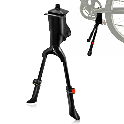 Béquille Double Jambe de Vélo, Vélo de Montagne Support de Pied Brace en Alliage d'aluminium, Vélo Central Kickstand Parking Rack Hauteur Réglable avec Antidérapant Semelle pour vélo de 26-29 Pouces Cover