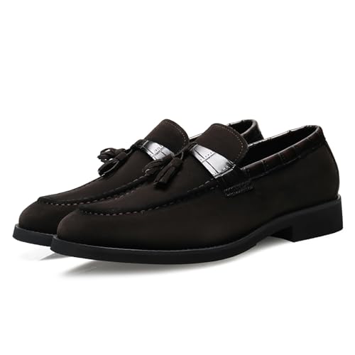 Mens Dress Shoes Loafers Business Classic Suede Tassel Party Wedding Moccasins for Male2
