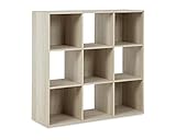 Signature Design by Ashley Socalle Modern 9 Cube Storage Organizer or Bookcase, Beige