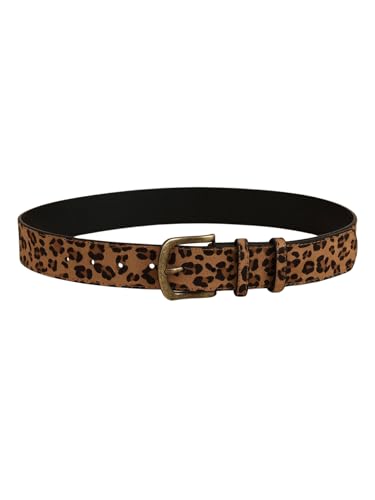 GORGLITTER Women's Leopard Belt Y2K Animal Print Belt with Metal Buckle Pu Leather Jeans Belts