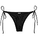 RELLECIGA Women's Black Tie-Side Thong Bikini Bottom Size Medium