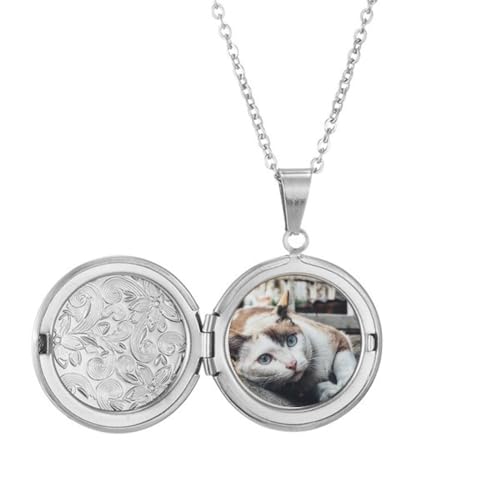 Collier médaillon chat coloré anti-allergie pour peau sensible
