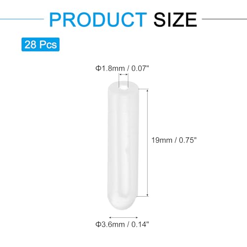 Image of uxcell 28Pcs Silicone End Caps, 1.8mm(1 /16 inch) ID 19mm(3 /4 inch) Height Round Rubber Elastic Screw Thread Protectors Flexible Screw Bolt Covers Caps for Metal Tube Rod Bolt, Clear